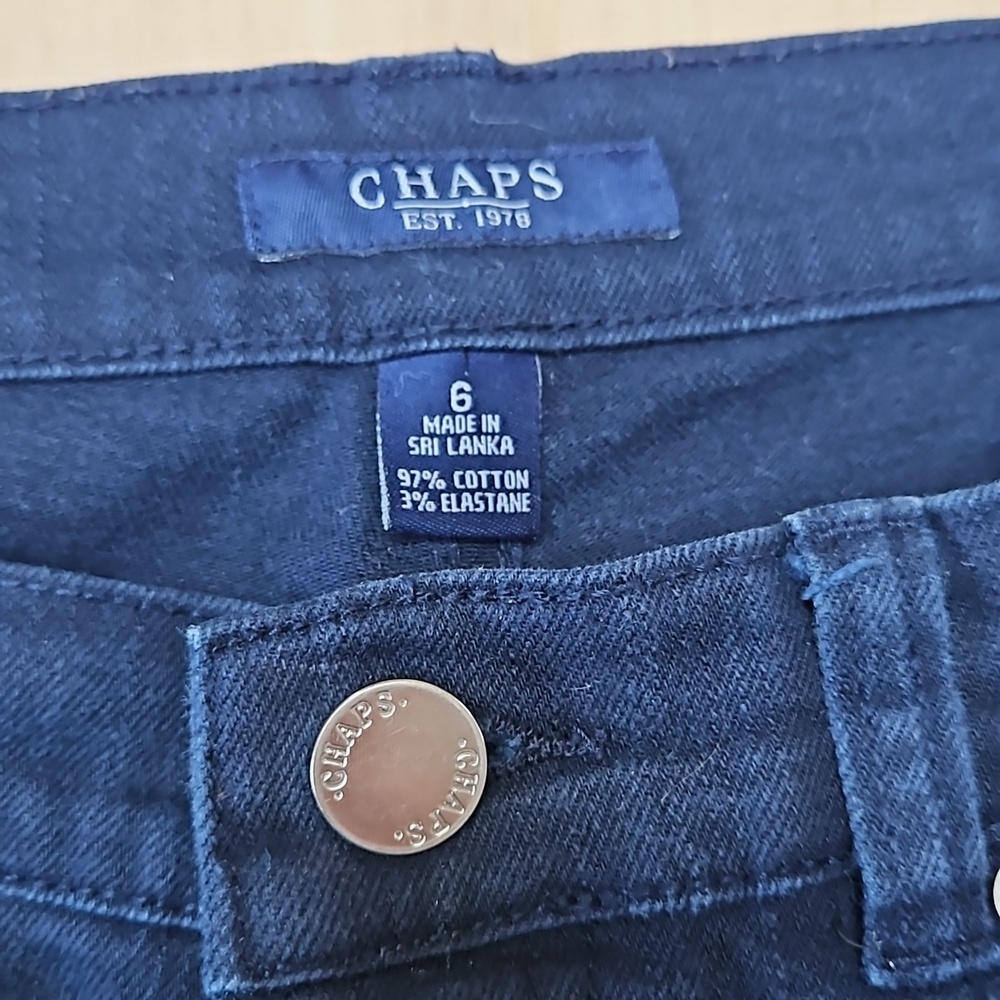 Chaps Denim Navy Capri Jeans sz. 6 Nautical Summer - Picture 3 of 9